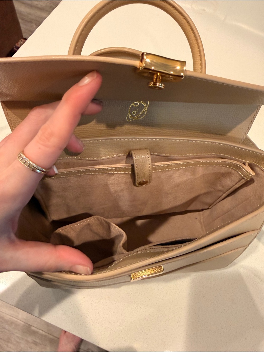 NWOT✨ Oleada Mini Wavia Leather Bag in Champagne - Picture 10 of 10